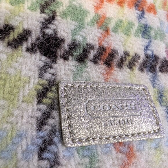 Coach Legacy Plaid Scarf, Wool/Cashmere Blend, Roughly 9.5"x65" - Picture 5 of 5